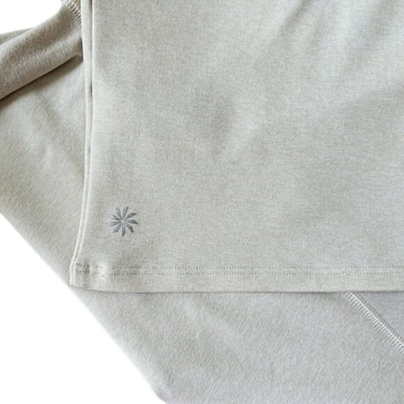 Athleta SoftLuxe Mock Neck Crop Top Ivory Beige Heather Long Sleeve Size XL - Picture 5 of 8